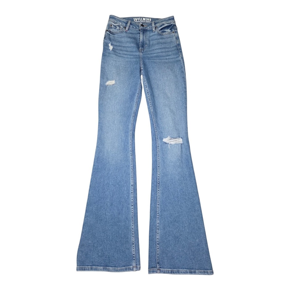 Idyllwind Miranda‎ Lambert Flare Jeans Womens Size 0 Blue Distressed Stretch